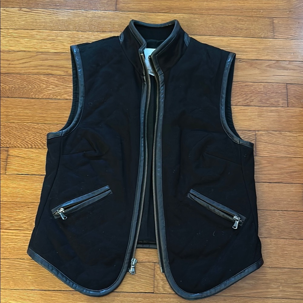 Adam Lippes Black Leather Accent Jacket